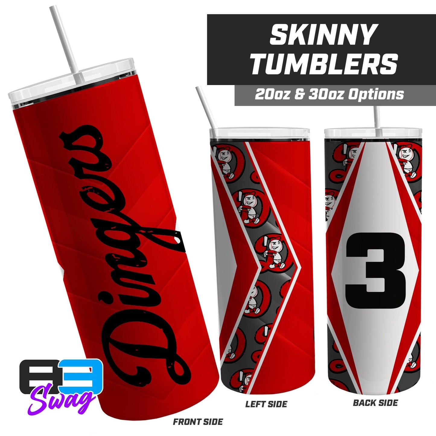 Dingers Baseball - 20oz & 30oz Skinny Tumbler - 83Swag