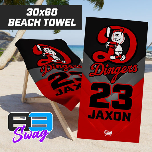 Dingers Baseball - 30"x60" Beach Towel - 83Swag