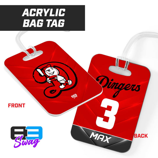 Dingers Baseball - Hard Acrylic Bag Tag - 83Swag