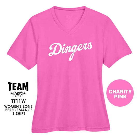 Dingers Baseball V2 - CHARITY PINK - Cool & Dry Performance Women's Shirt - 83Swag