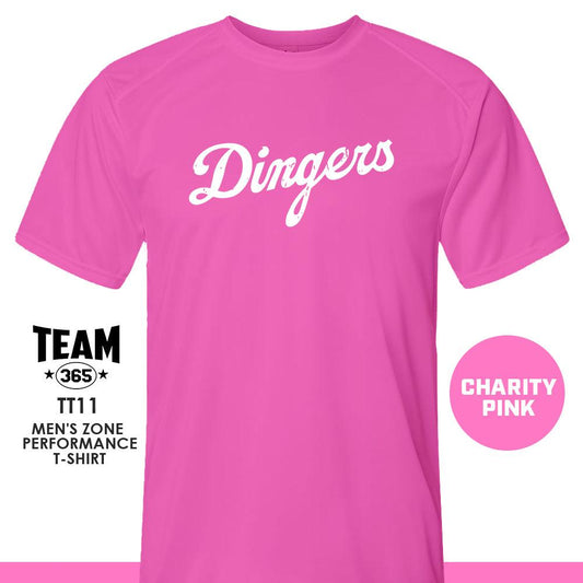 Dingers Baseball - V2 - CHARITY PINK - Crew - Performance T-Shirt - 83Swag