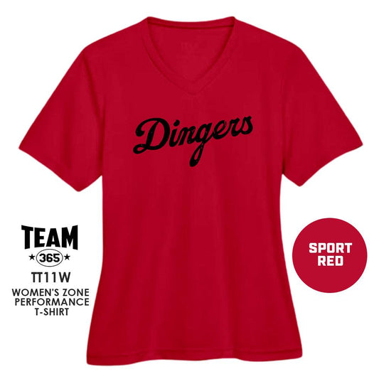 Dingers Baseball V2 - Cool & Dry Performance Women's Shirt - MULTIPLE COLORS AVAILABLE - 83Swag