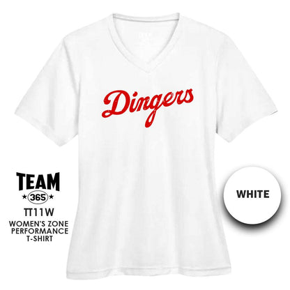 Dingers Baseball V2 - Cool & Dry Performance Women's Shirt - MULTIPLE COLORS AVAILABLE - 83Swag