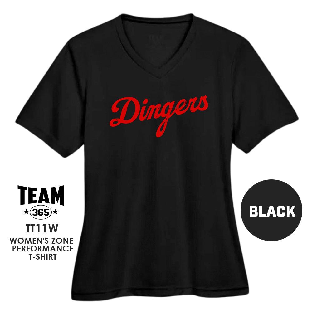 Dingers Baseball V2 - Cool & Dry Performance Women's Shirt - MULTIPLE COLORS AVAILABLE - 83Swag