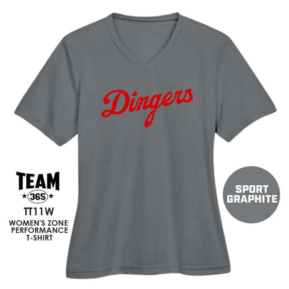 Dingers Baseball V2 - Cool & Dry Performance Women's Shirt - MULTIPLE COLORS AVAILABLE - 83Swag