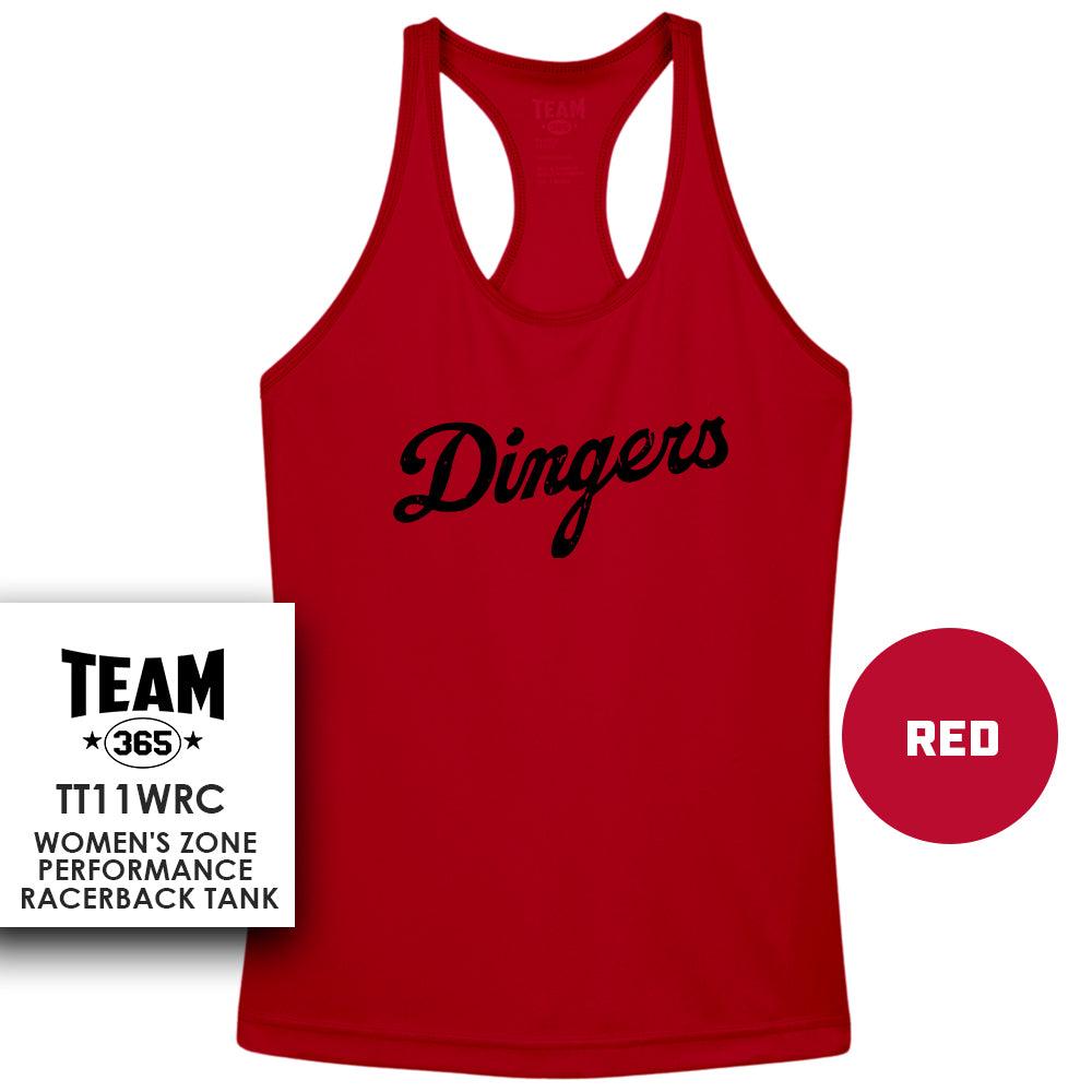 Dingers Baseball V2 - Performance Women’s Racerback T - MULTIPLE COLORS AVAILABLE - 83Swag