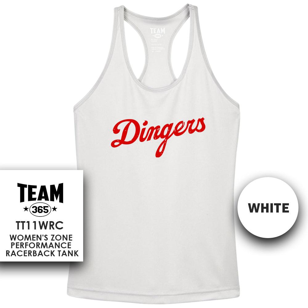 Dingers Baseball V2 - Performance Women’s Racerback T - MULTIPLE COLORS AVAILABLE - 83Swag