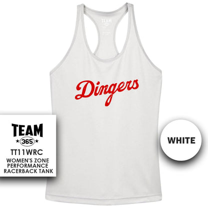 Dingers Baseball V2 - Performance Women’s Racerback T - MULTIPLE COLORS AVAILABLE - 83Swag