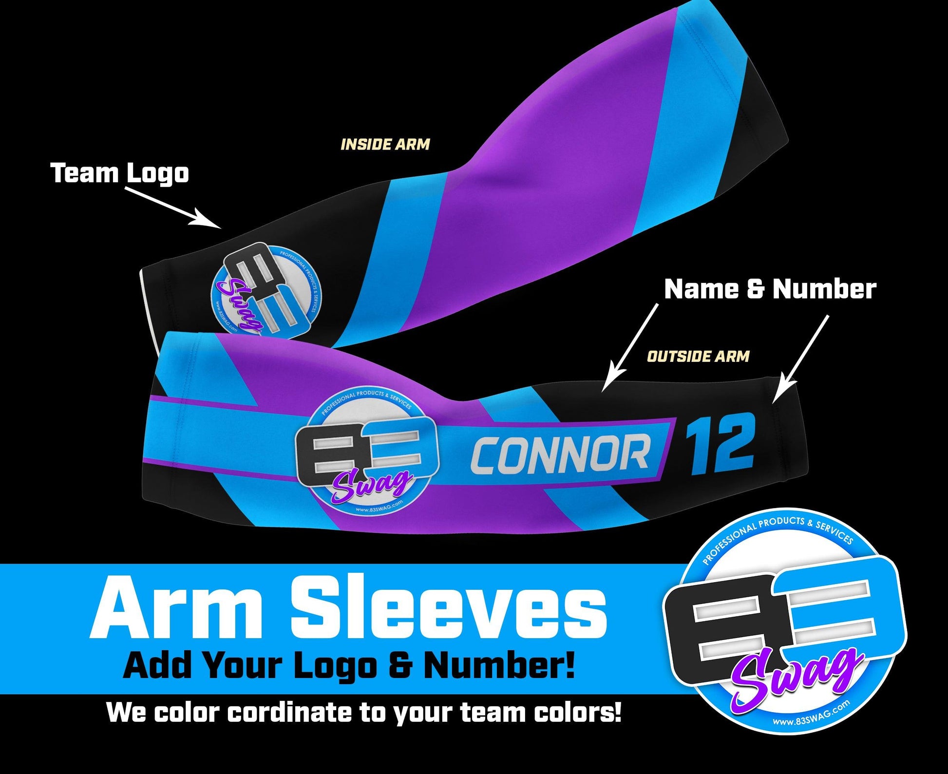 DIY - Custom Arm Sleeves - Supply Your Own Logo or Full Artwork! - 83Swag