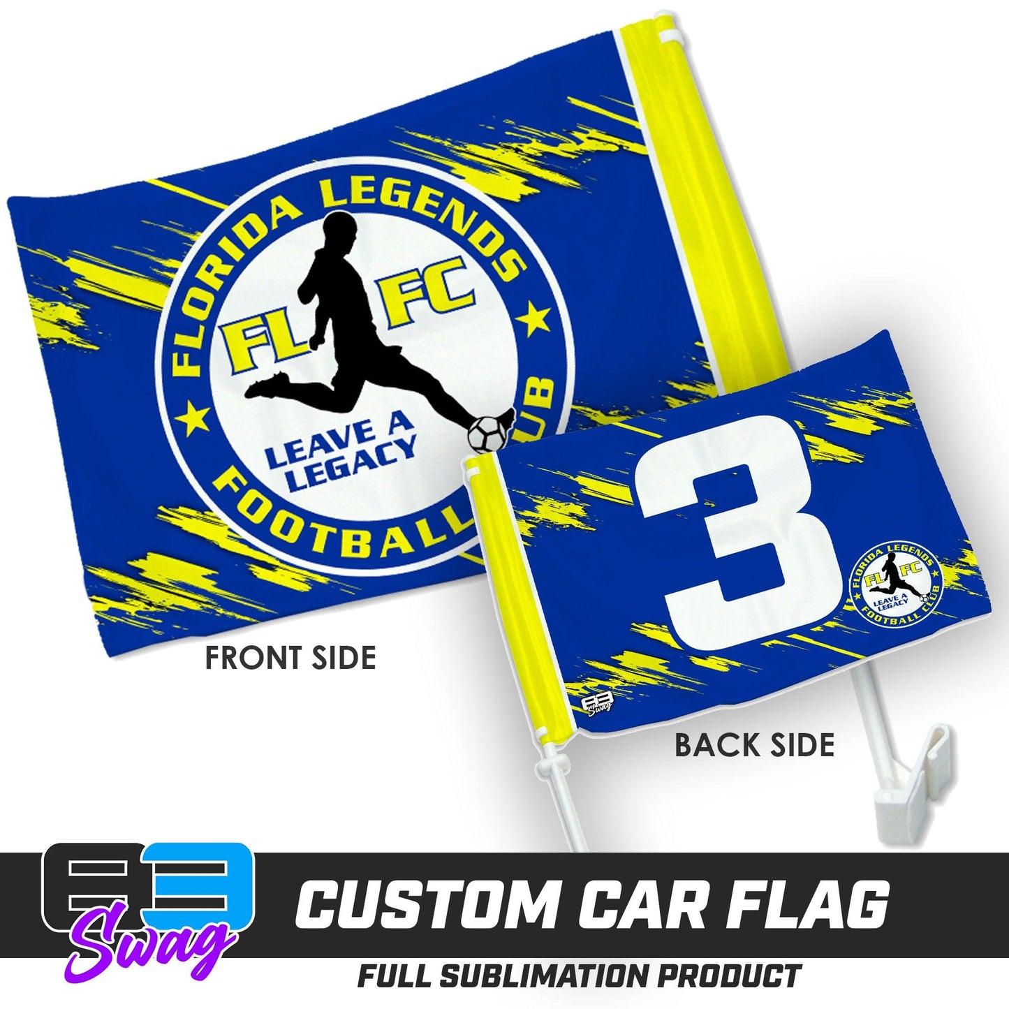 Double Sided Car Flag - Florida Legends FC - 83Swag