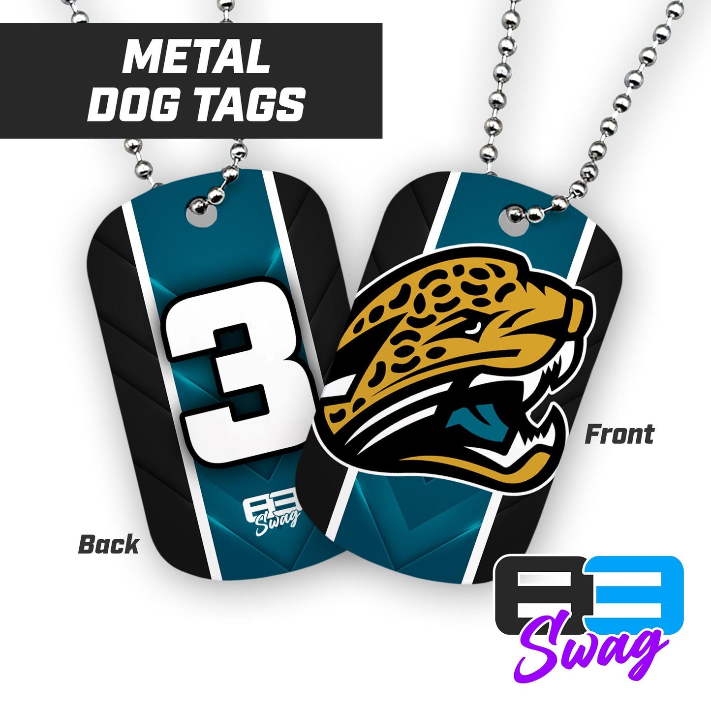 Double Sided Dog Tag - Jax Beach Jaguars Football - 83Swag