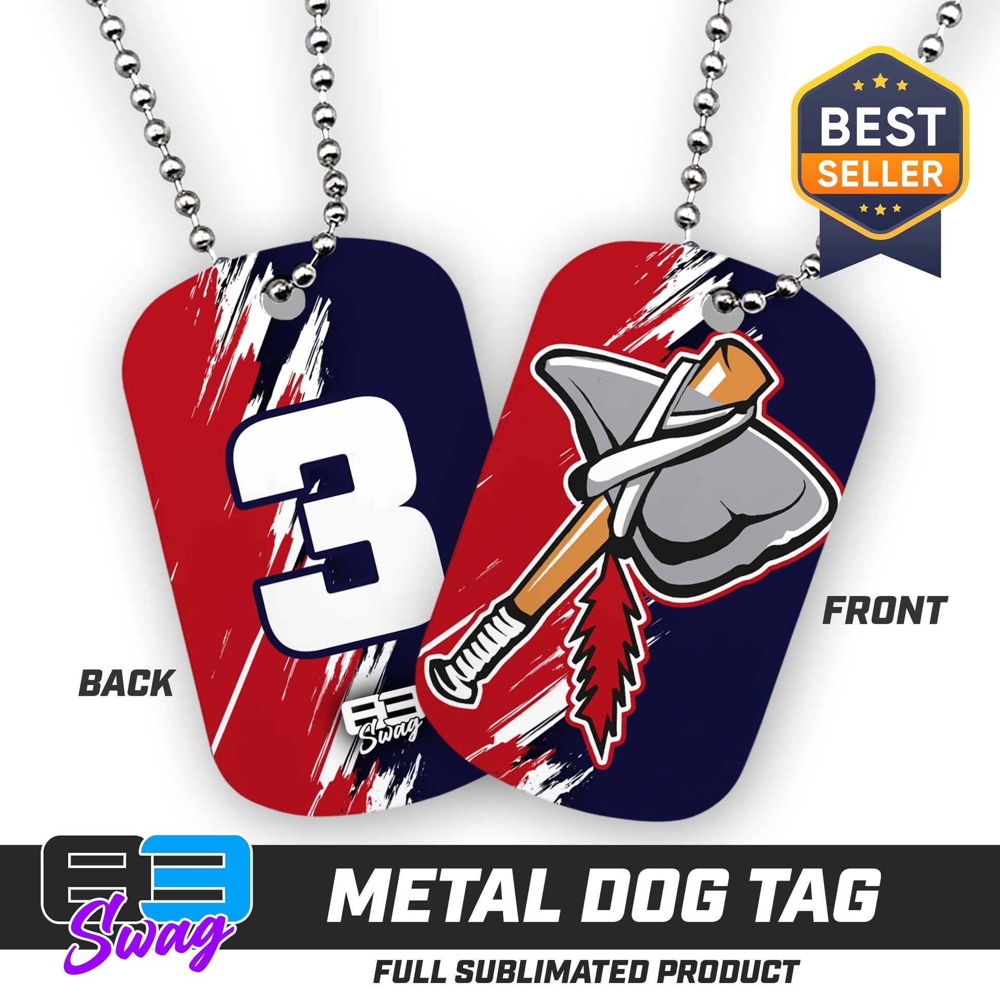 Double Sided Dog Tag - Land O Lakes Tomahawks Baseball - 83Swag