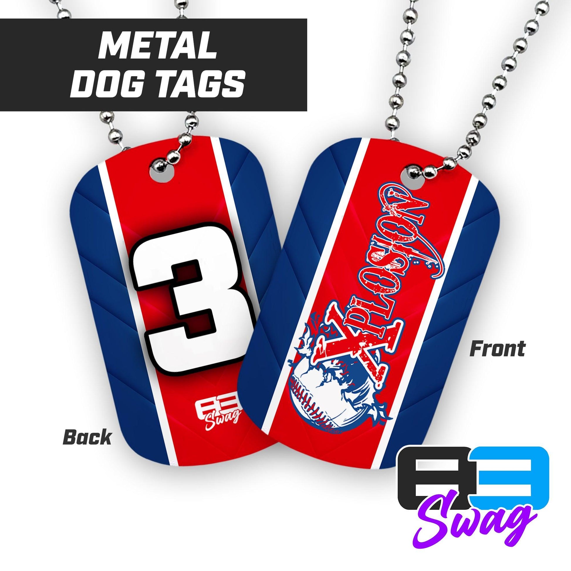 Double Sided Dog Tag - Xplosion Baseball - 83Swag