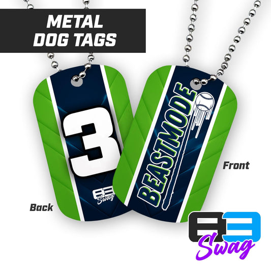 Double Sided Dog Tags - Includes Chain - Arkansas Beastmode Baseball - 83Swag