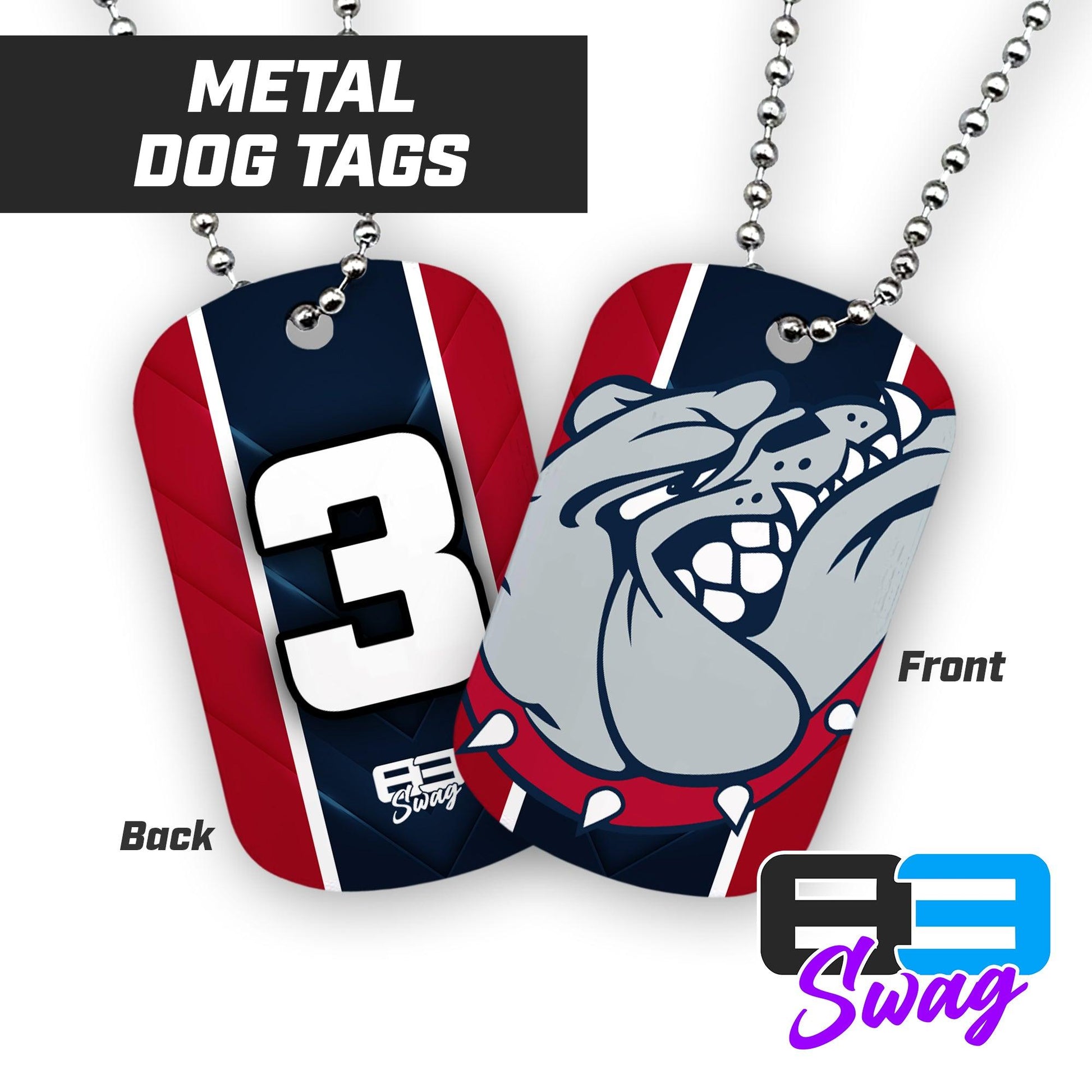 Double Sided Dog Tags - Maumelle Bulldogs Baseball - 83Swag