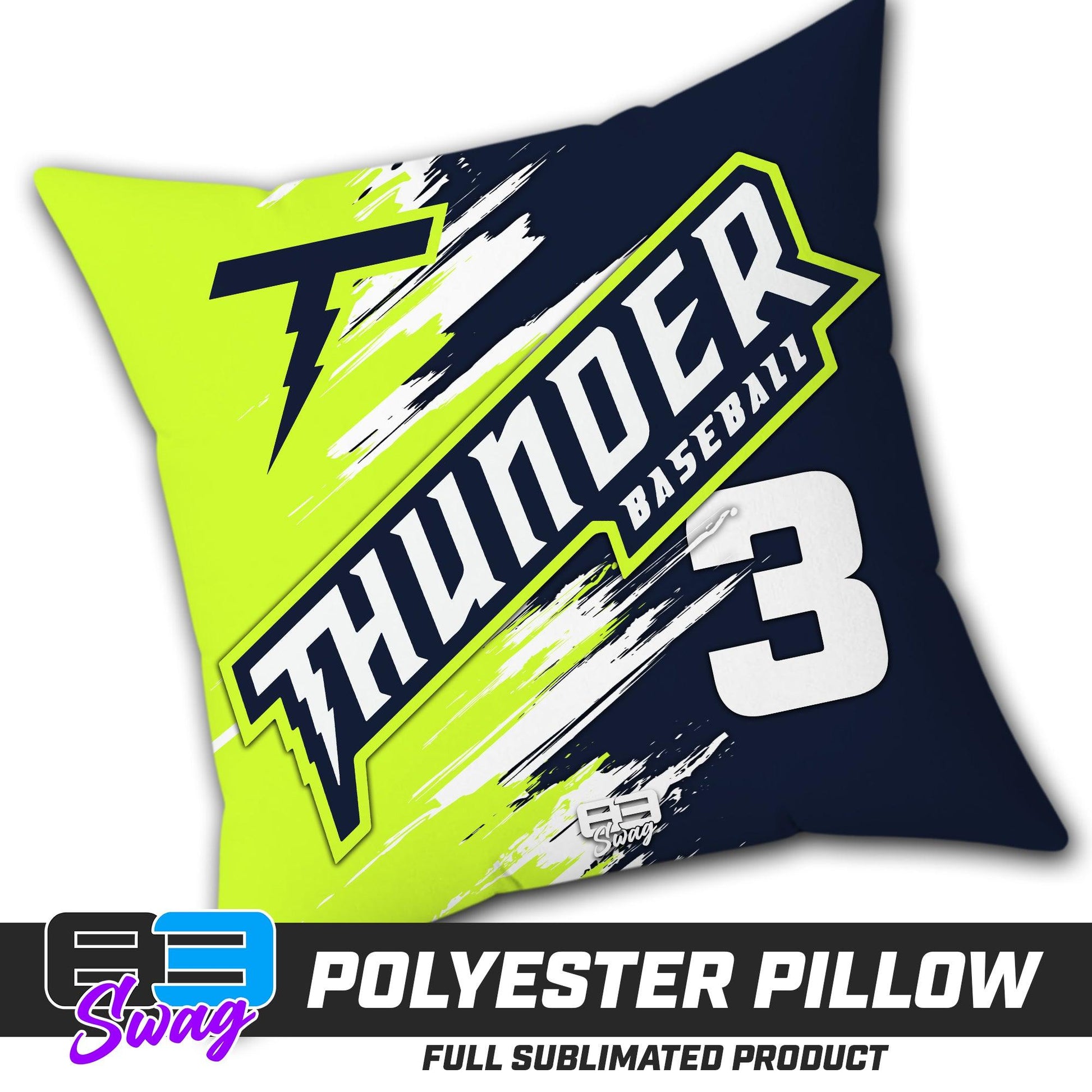 Double Sided Polyester Square Pillow - Ponte Vedra Thunder Baseball - 83Swag