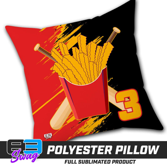 Double Sided Polyester Square Pillow - Team Rally Fries Baseball - 83Swag