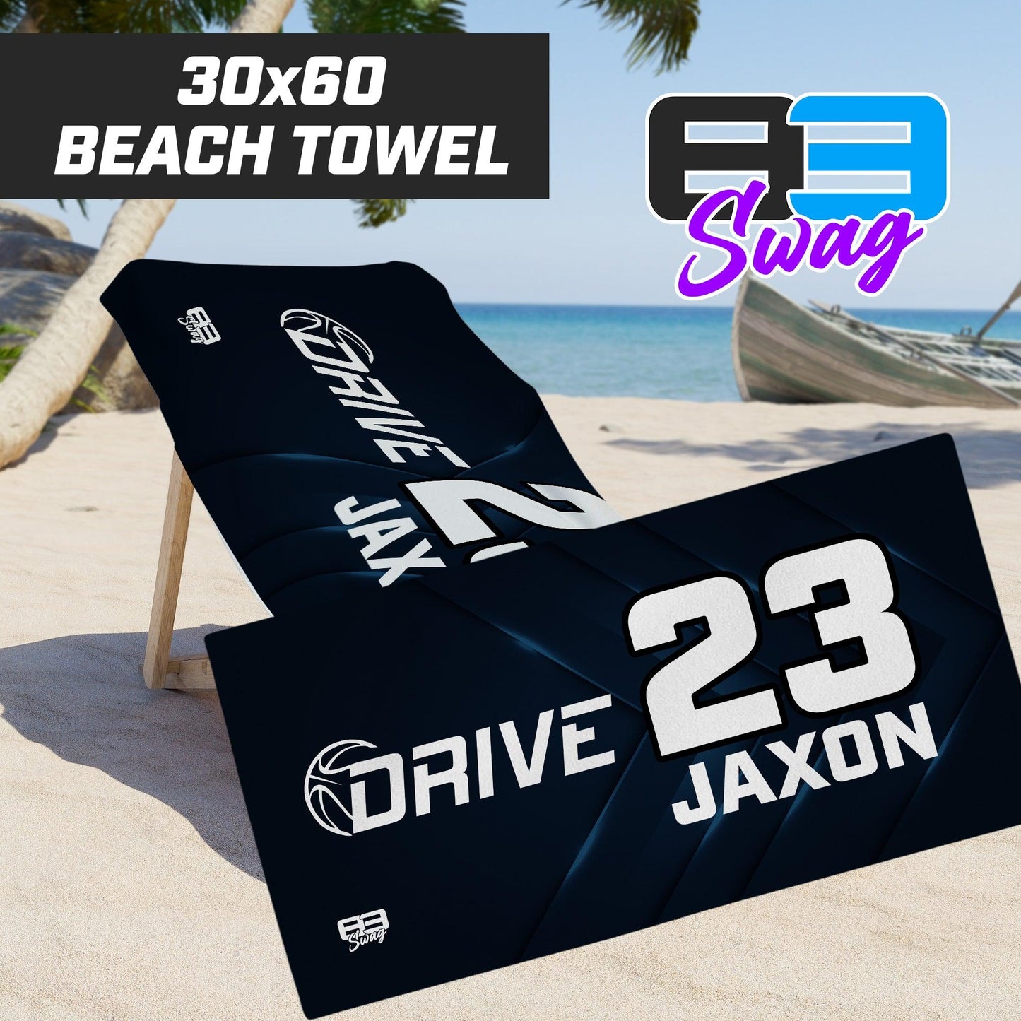 Drive Basketball - 30"x60" Beach Towel - 83Swag