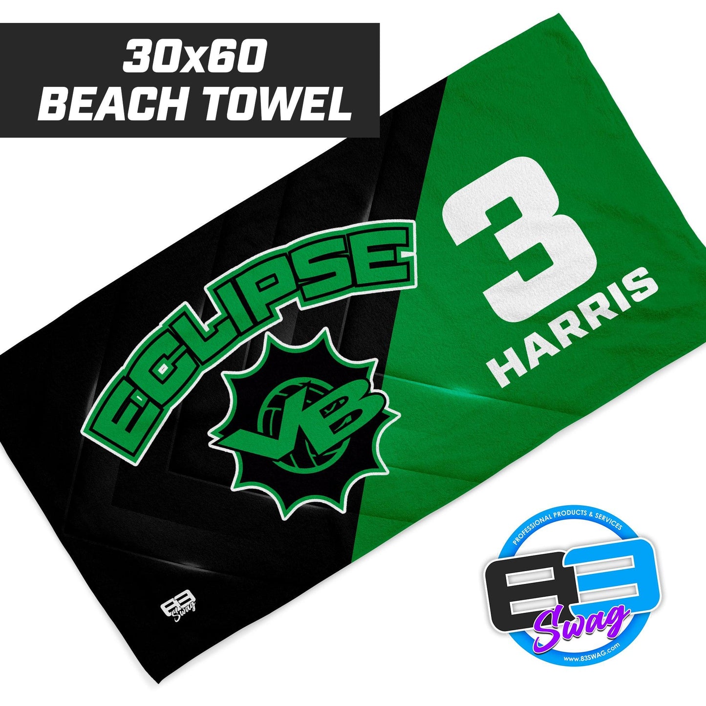 Eclipse Volleyball - 30"x60" Beach Towel - 83Swag