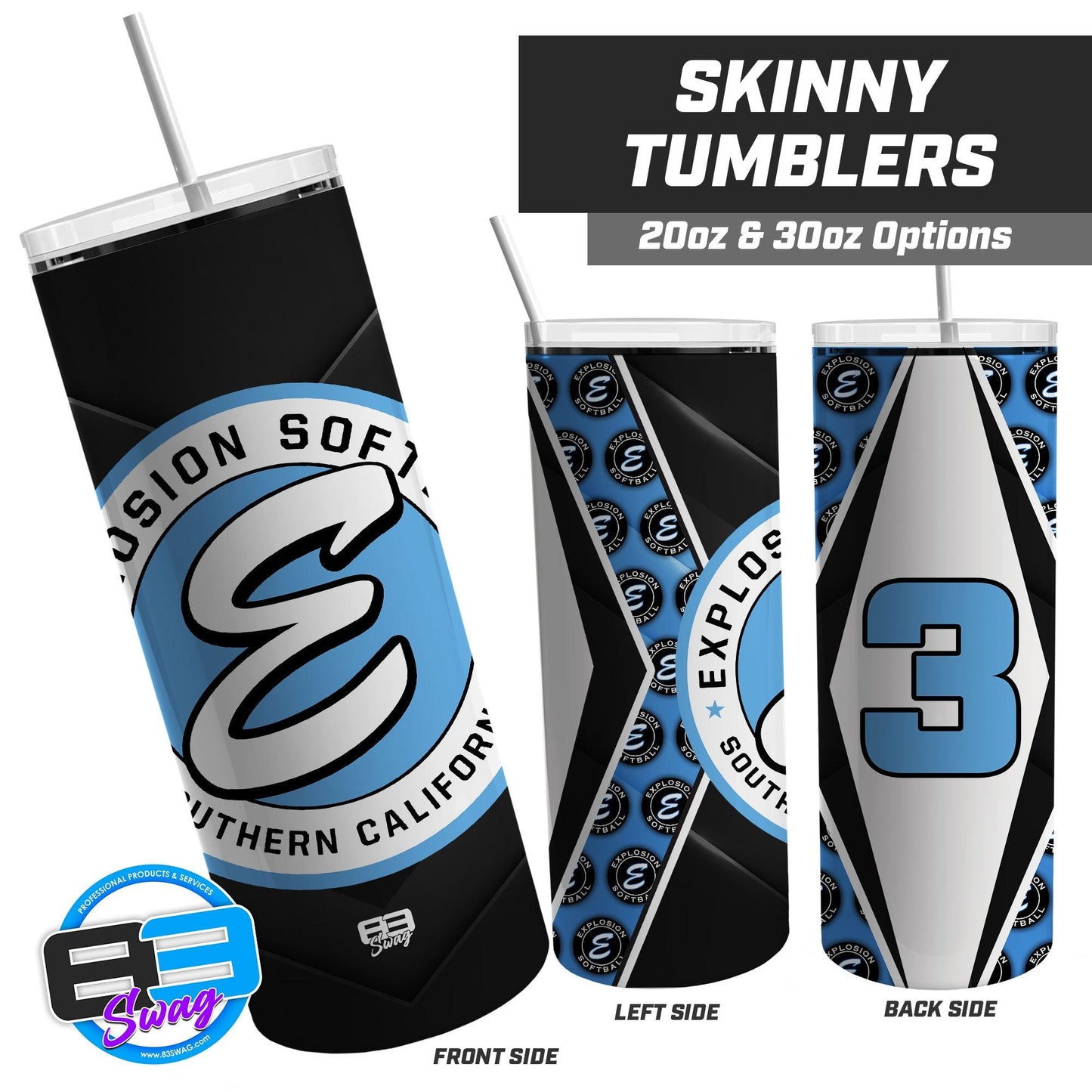 Explosion Softball - 20oz & 30oz Skinny Tumbler - 83Swag