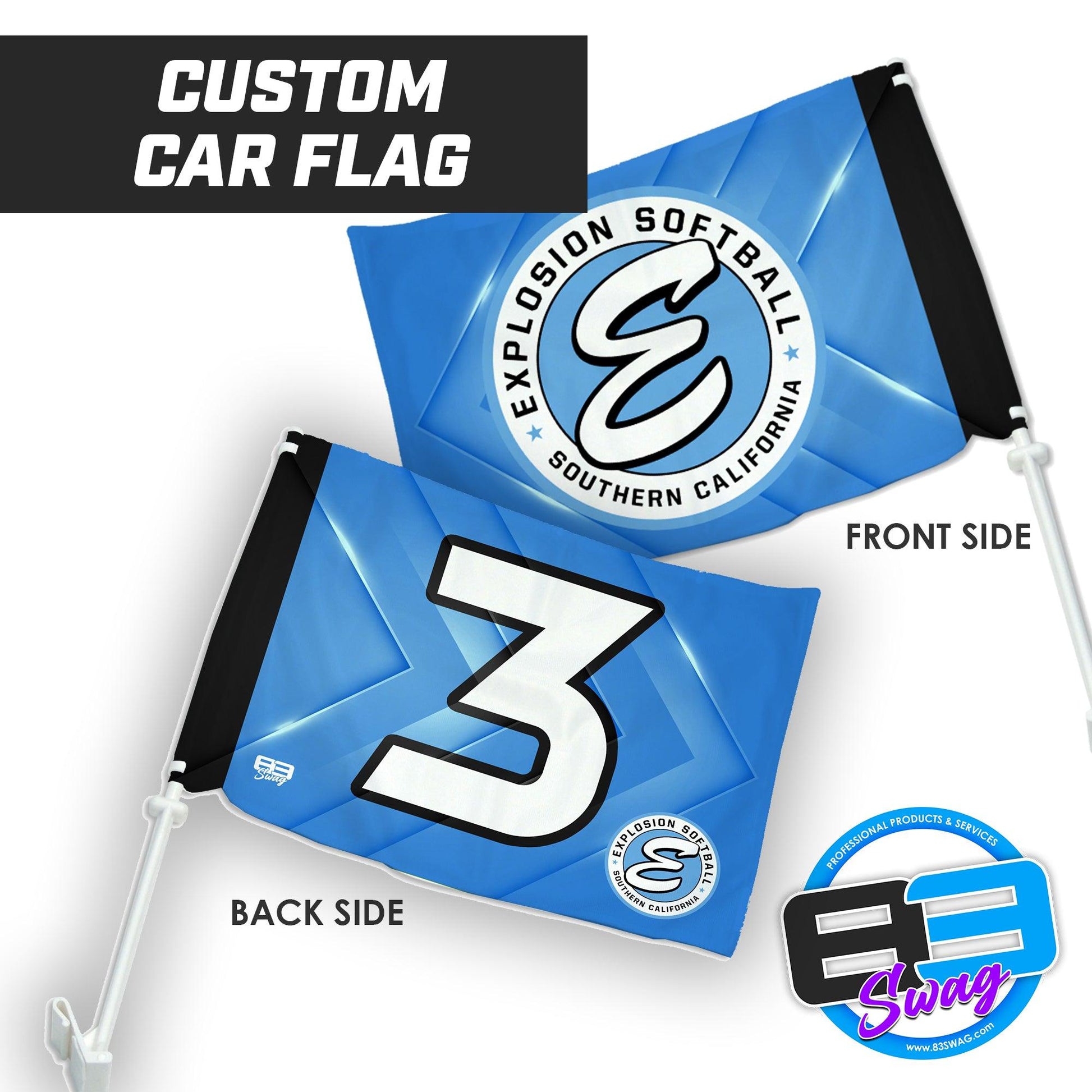 Explosion Softball - Car Flag - 83Swag