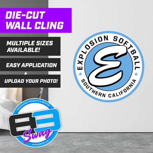 Explosion Softball Custom Die-Cut Wall Cling - 83Swag