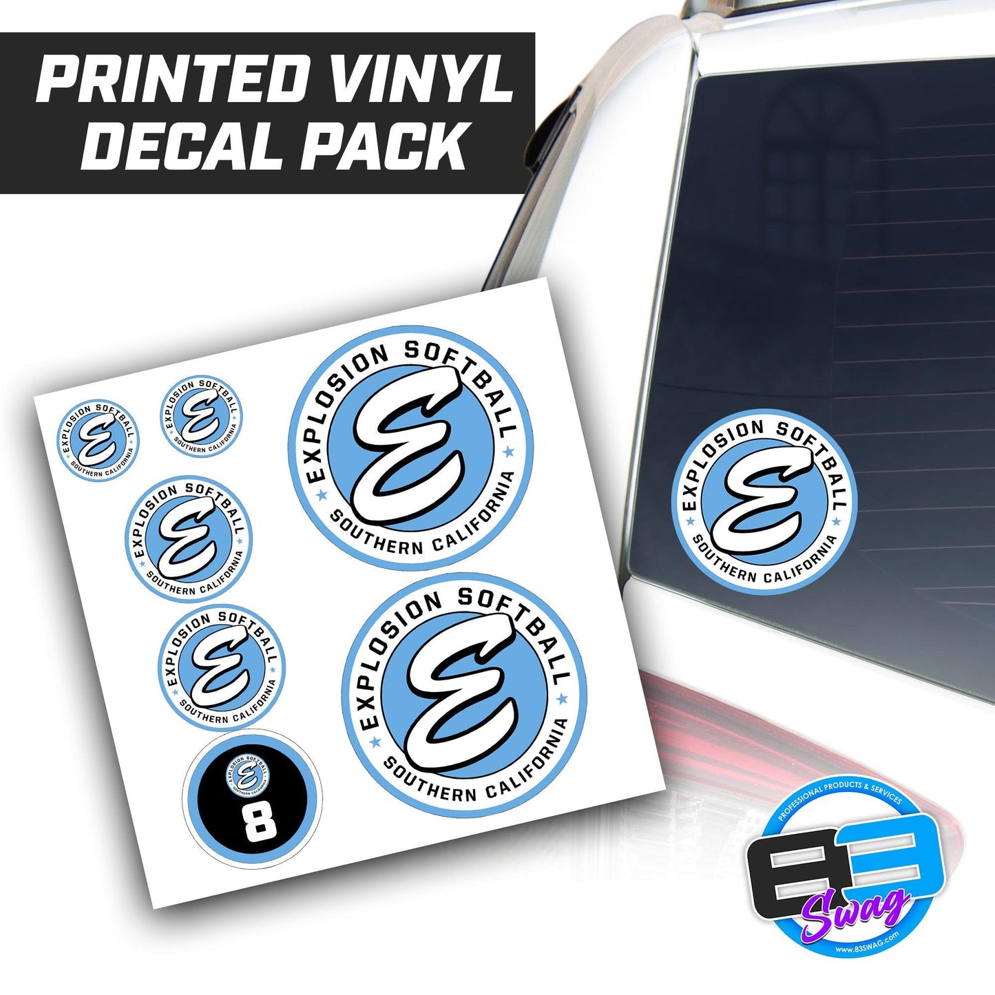 Explosion Softball - Logo Vinyl Decal Pack - 83Swag