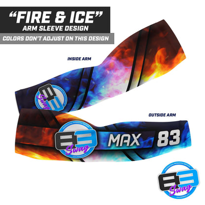 FIRE & ICE Design - Custom Arm Sleeve - Supply Your Team Logo & Colors! - 83Swag