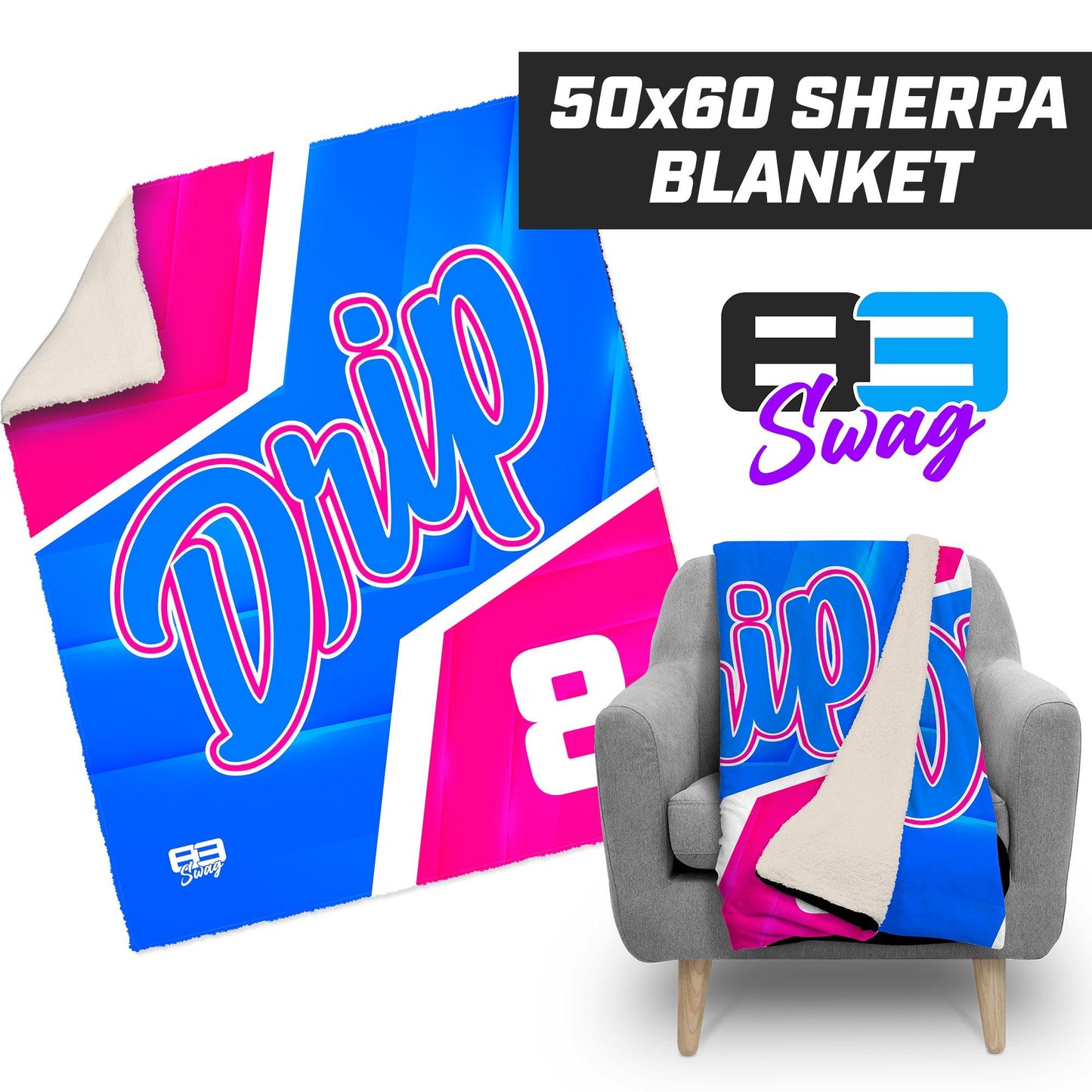 Florida Drip Baseball 2024 Edition - 50”x60” Plush Sherpa Blanket - 83Swag