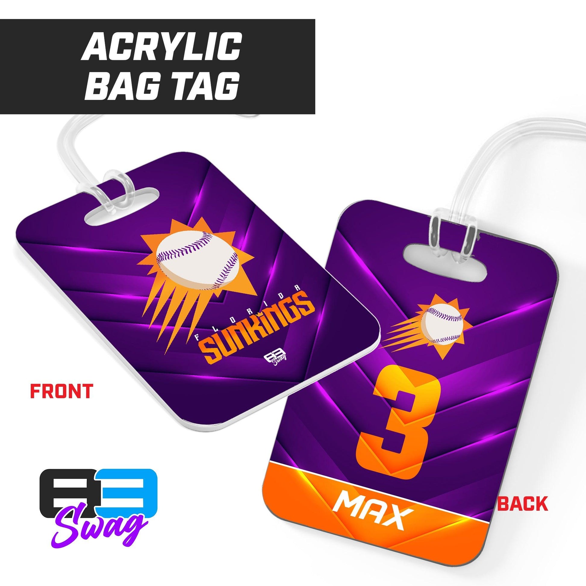 FLORIDA SUNKINGS Baseball 2024 Edition - Hard Acrylic Bag Tag - 83Swag