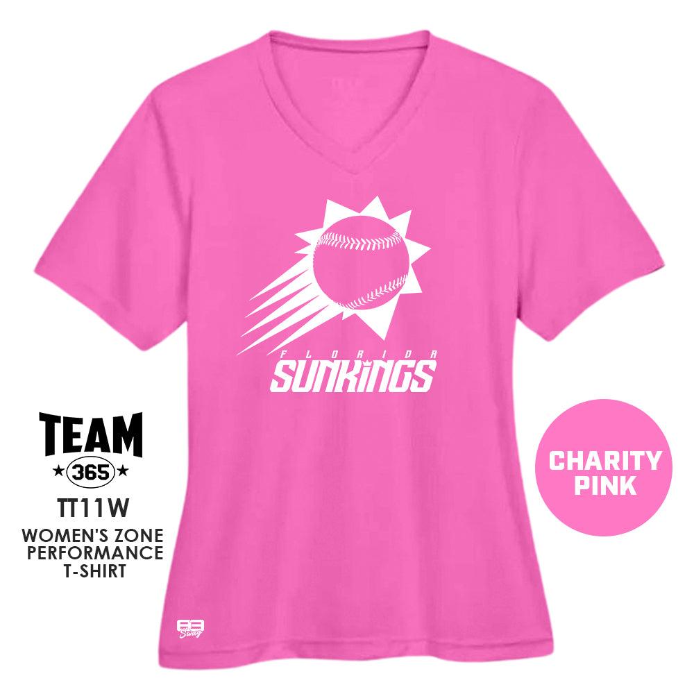 FLORIDA SUNKINGS Baseball V1 - CHARITY PINK - Cool & Dry Performance Women's Shirt - 83Swag