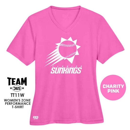 FLORIDA SUNKINGS Baseball V1 - CHARITY PINK - Cool & Dry Performance Women's Shirt - 83Swag