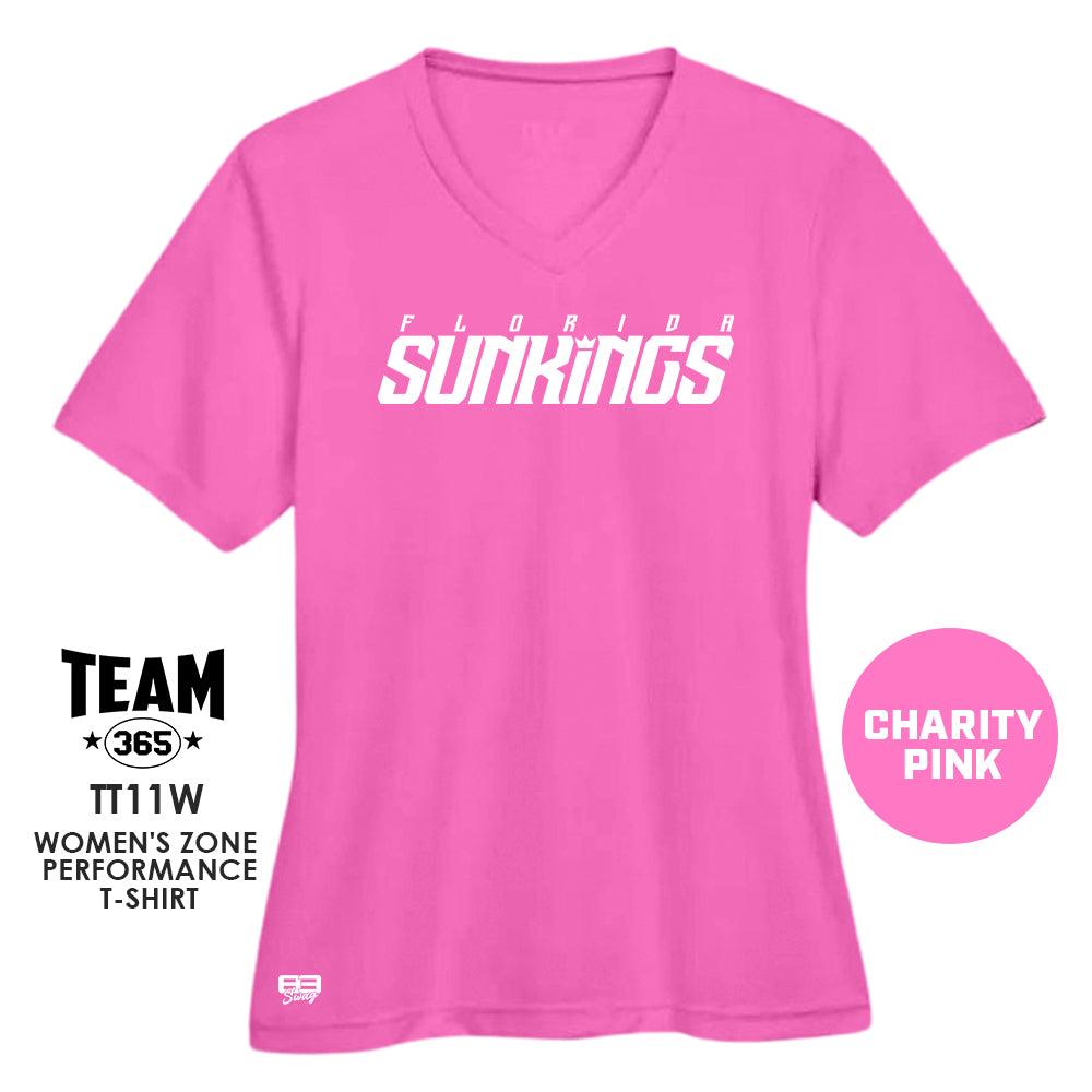 FLORIDA SUNKINGS Baseball V3 - CHARITY PINK - Cool & Dry Performance Women's Shirt - 83Swag