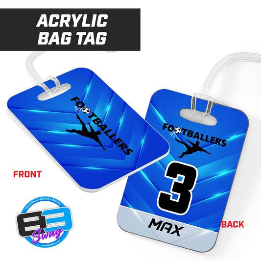 Footballers Soccer - Hard Acrylic Bag Tag - 83Swag