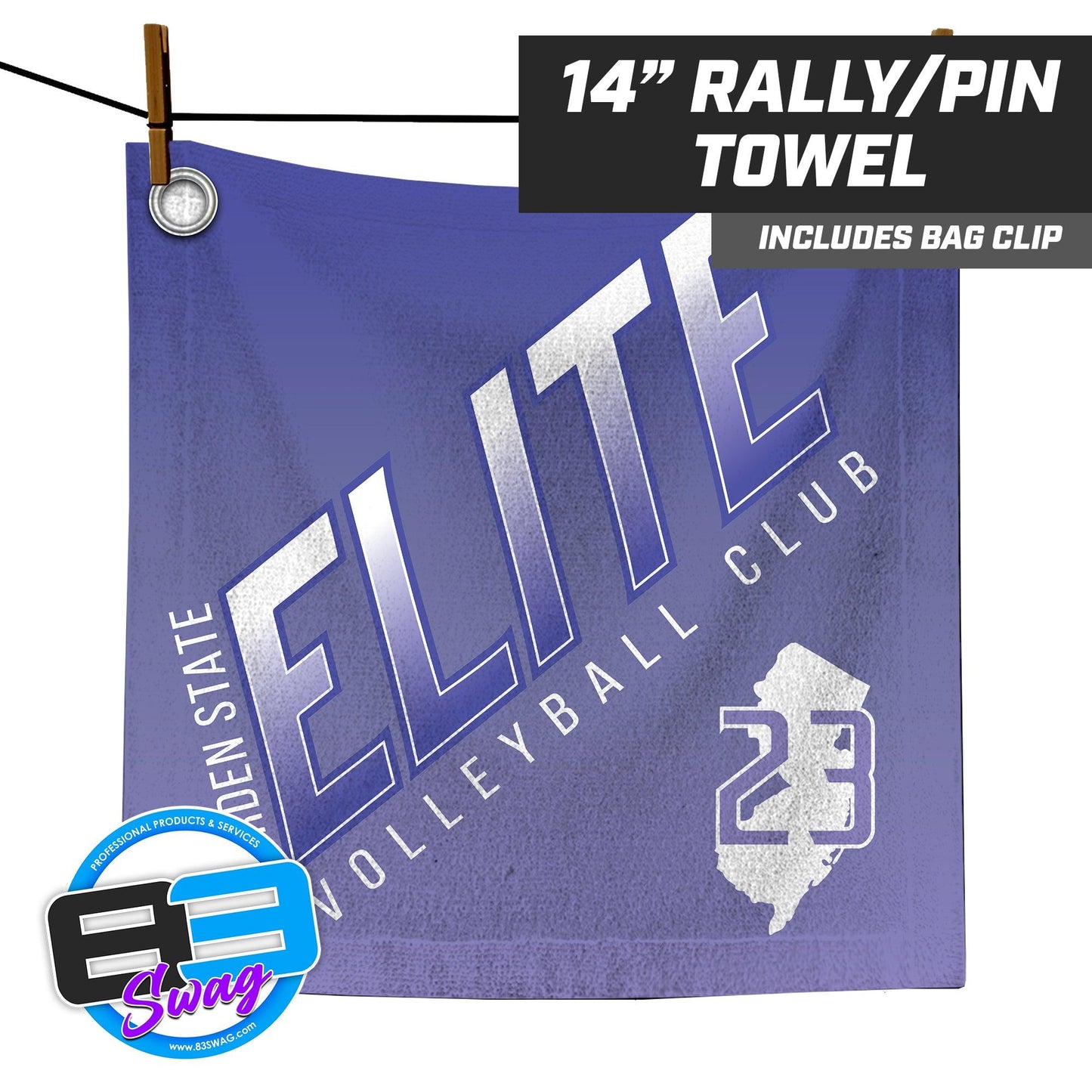 Garden State Elite Volleyball 2023 - 14"x14" Rally Towel - 83Swag