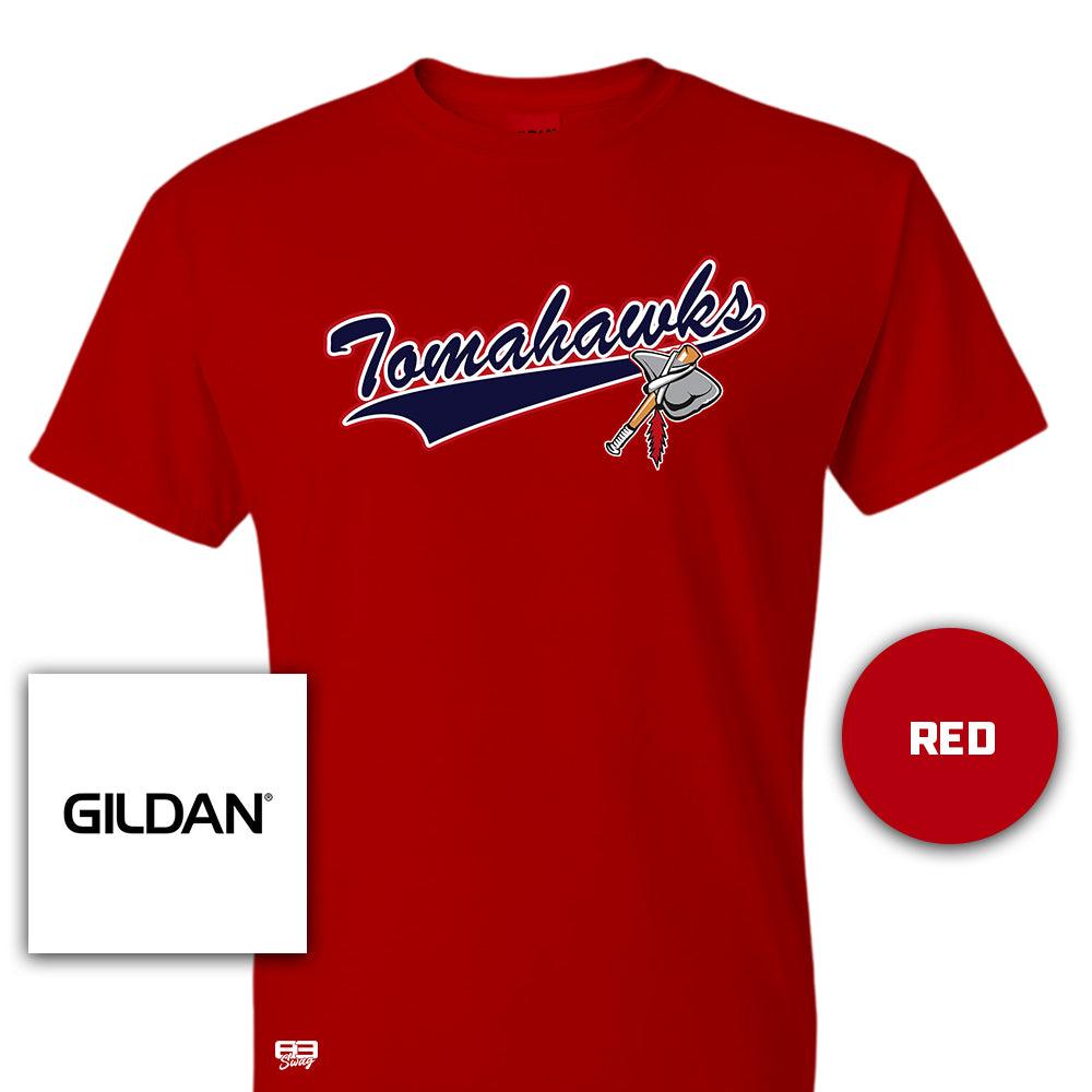 Gildan Youth & Adult 5.5 oz, 50-50 T-Shirt - Land O Lakes Tomahawks Baseball - 83Swag