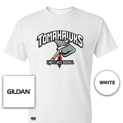 Gildan Youth & Adult 5.5 oz, 50-50 T-Shirt - Land O Lakes Tomahawks Baseball OG - 83Swag