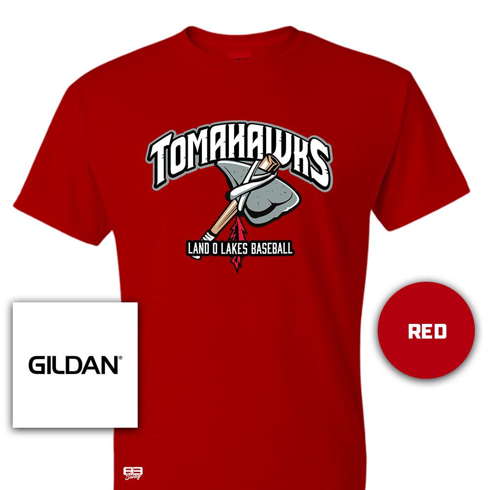 Gildan Youth & Adult 5.5 oz, 50-50 T-Shirt - Land O Lakes Tomahawks Baseball OG - 83Swag