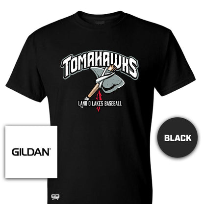 Gildan Youth & Adult 5.5 oz, 50-50 T-Shirt - Land O Lakes Tomahawks Baseball OG - 83Swag