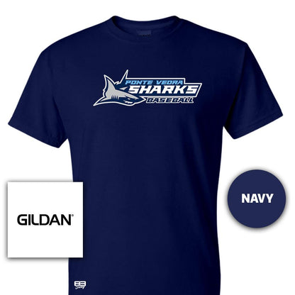 Gildan Youth & Adult 5.5 oz, 50-50 T-Shirt - Ponte Vedra Sharks Baseball - 83Swag