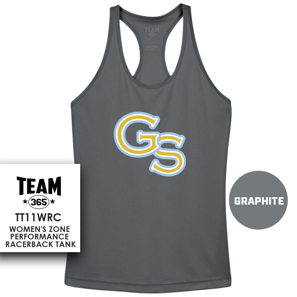 Golden Spikes Baseball V1 - Performance Women’s Racerback T - MULTIPLE COLORS AVAILABLE - 83Swag