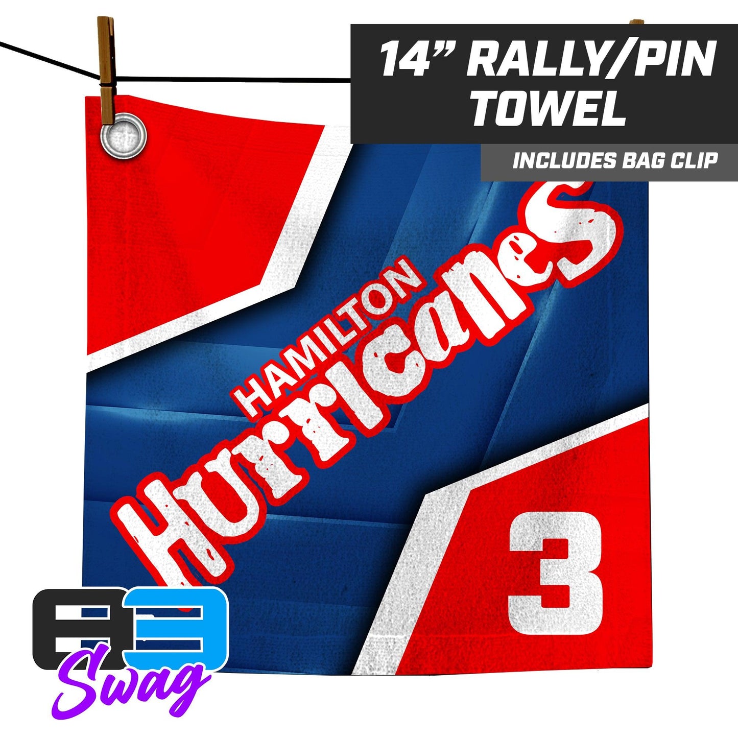 Hamilton Hurricanes 2024 Edition - 14"x14" Rally Towel - 83Swag