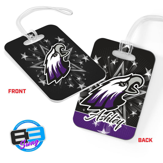 Hard Acrylic Bag Tag - Bellmawr Purple Eagles Cheer - 83Swag