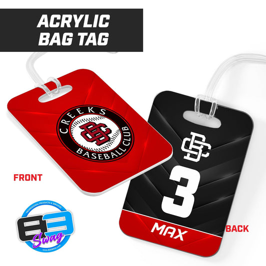 Hard Acrylic Bag Tag - Creeks Baseball Club - 83Swag
