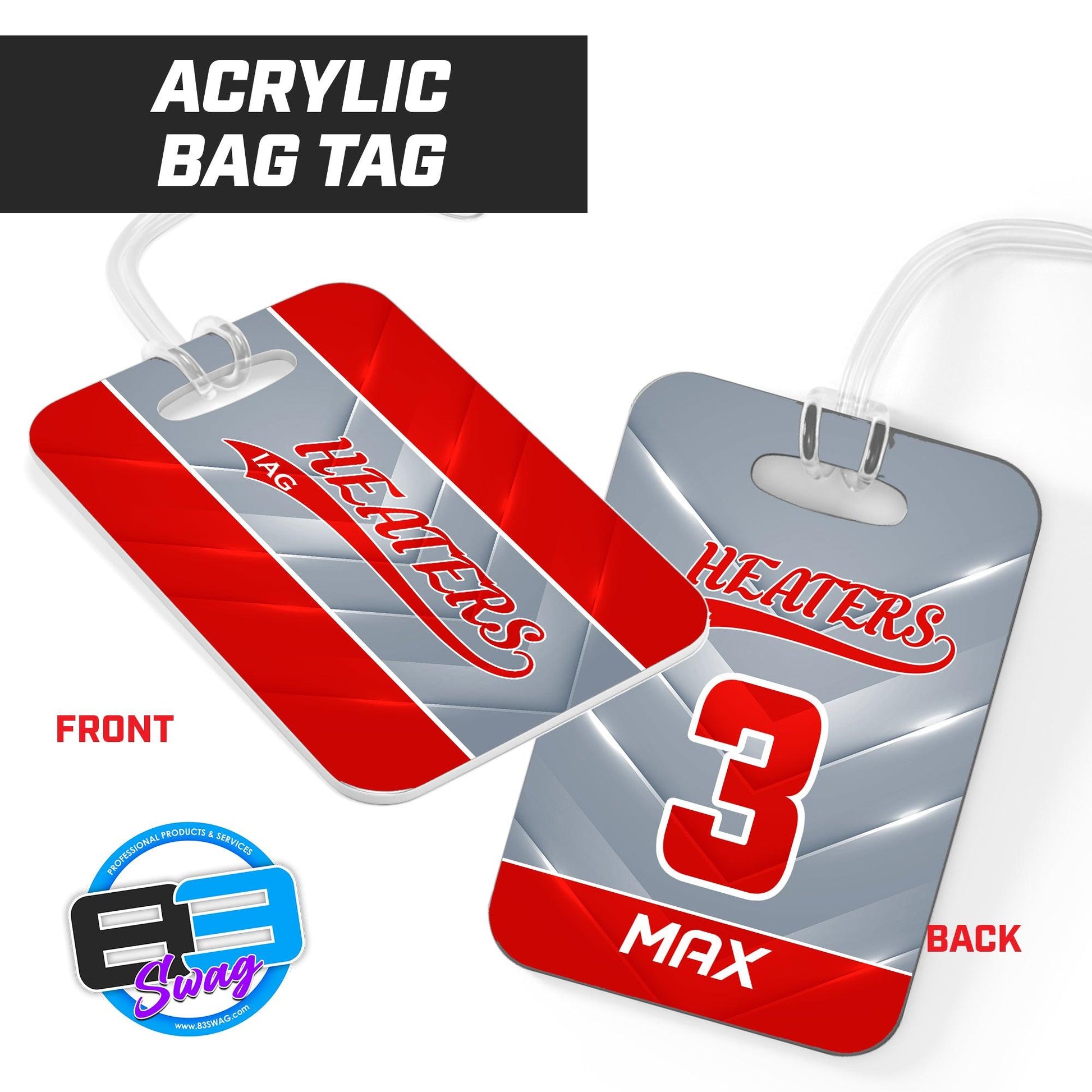 Hard Acrylic Bag Tag - IAG Heaters - 83Swag