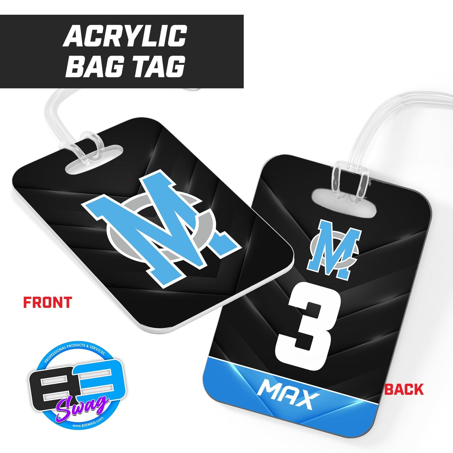 Hard Acrylic Bag Tag - MC Stallions Baseball - 83Swag