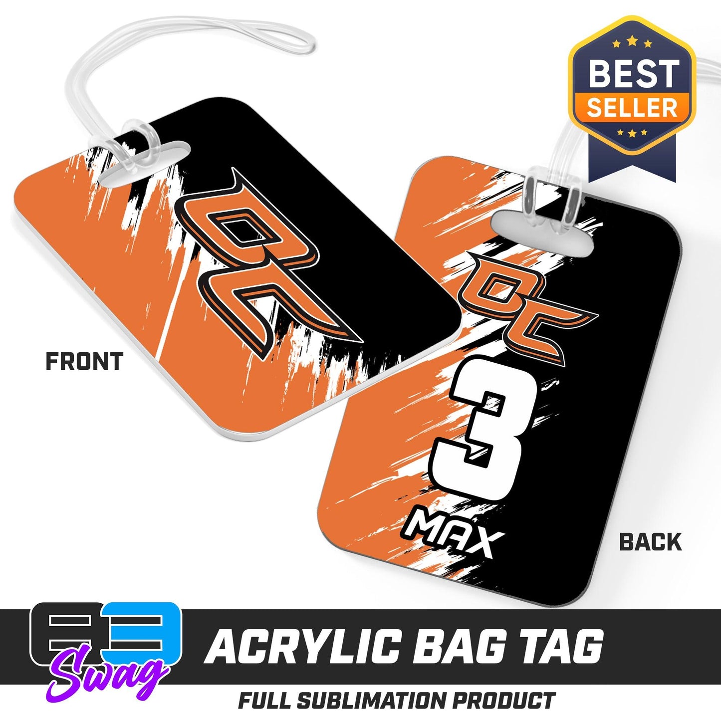 Hard Acrylic Bag Tag - Orange County Hockey Club - 83Swag