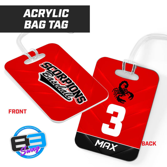 Hard Acrylic Bag Tag - Scorpions Baseball - 83Swag