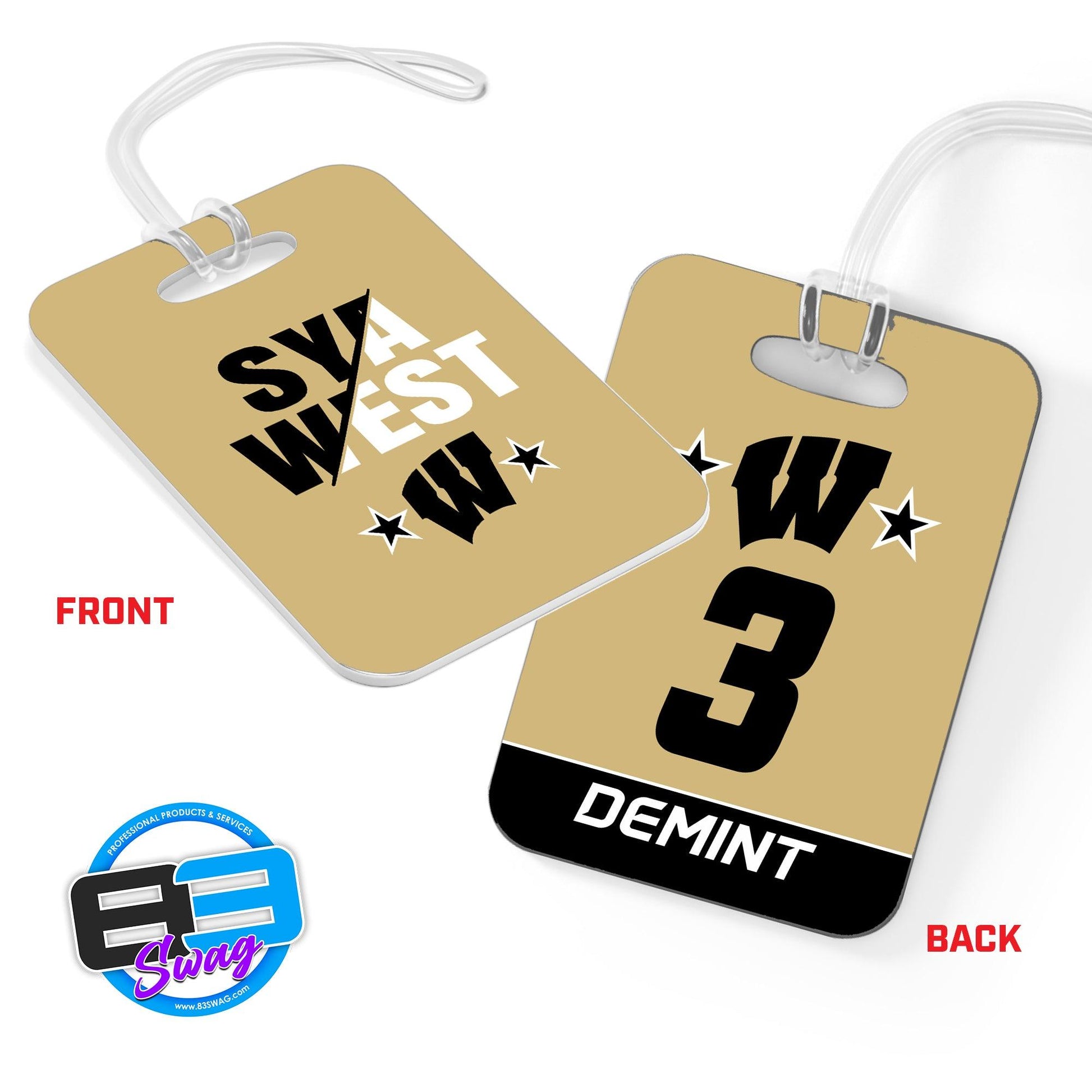 Hard Acrylic Bag Tag - SYA West Baseball - 83Swag