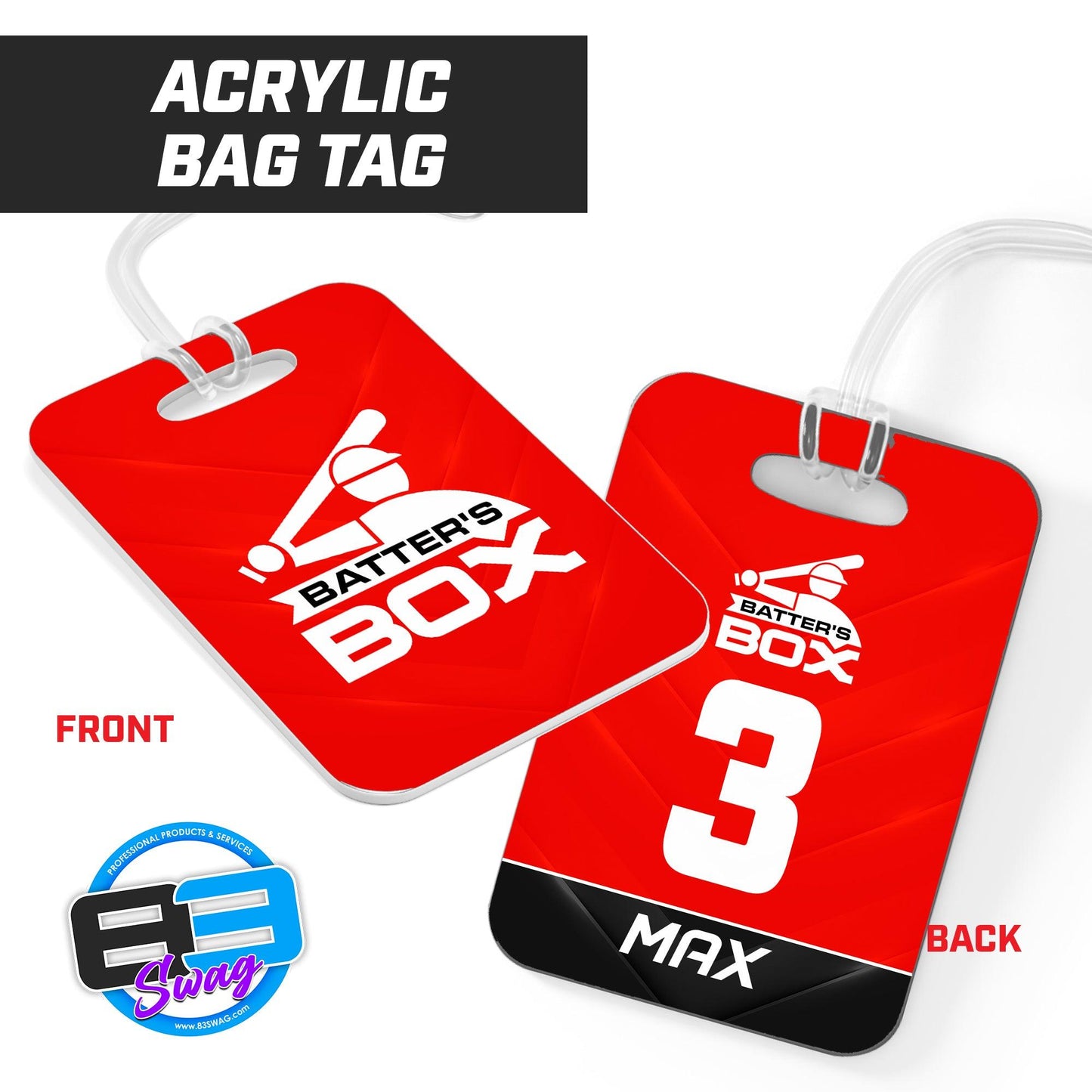 Hard Acrylic Bag Tag - The Batters Box - 83Swag